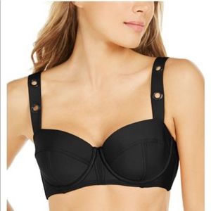 DKNY Grommet-Strap Underwire Bikini Top
